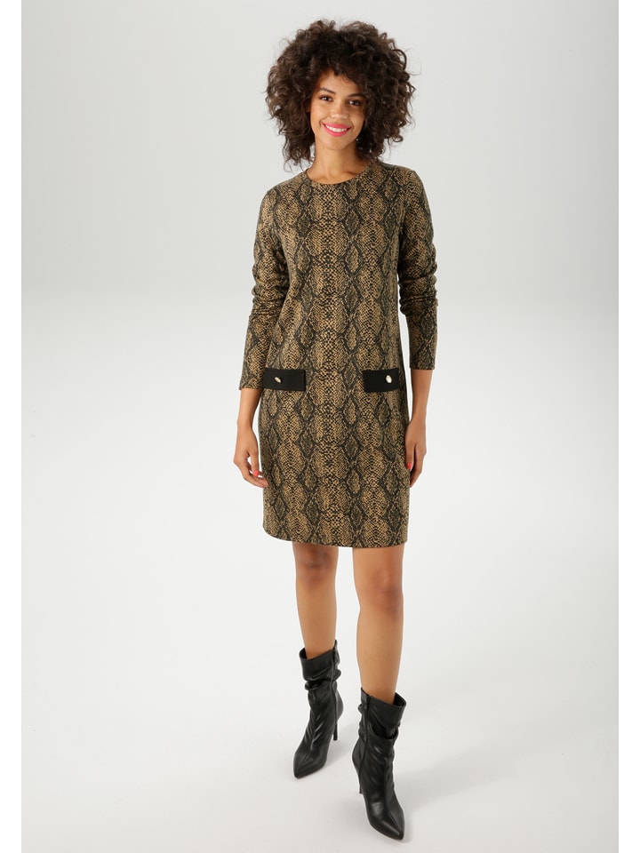 Aniston Sukienka w kolorze jasnobrązowo-czarnym rozmiar: 42