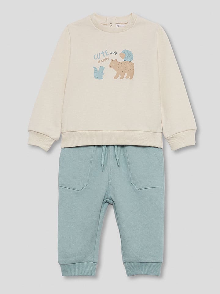 Street MONKEY 2-częściowy zestaw w kolorze kremowo-turkusowym rozmiar: 68