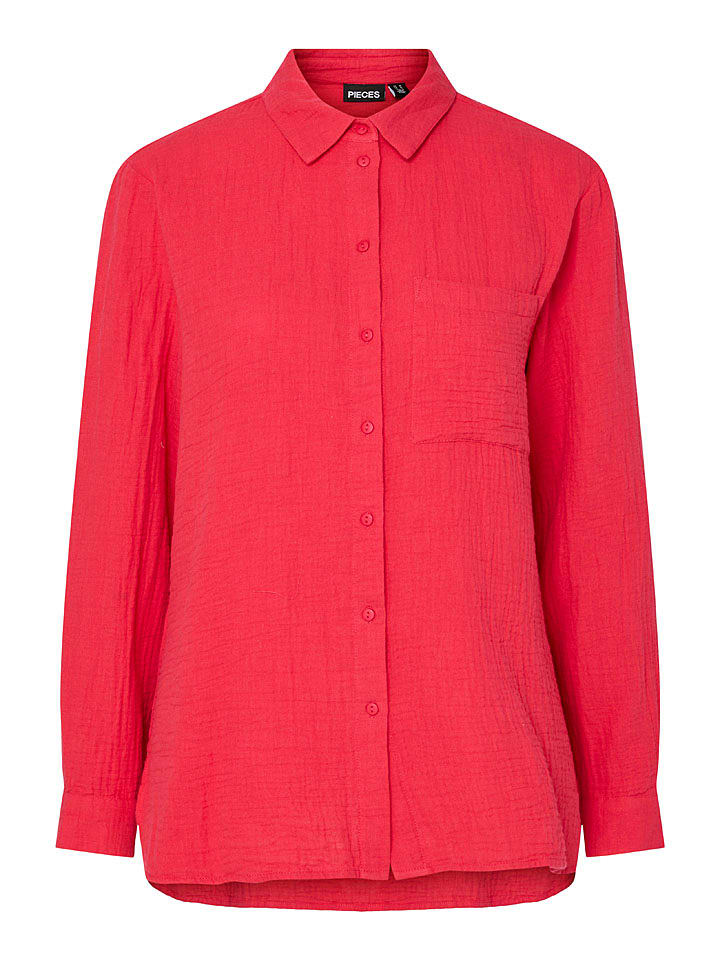 Pieces Bluzka "Sastina" w kolorze czerwonym rozmiar: XL