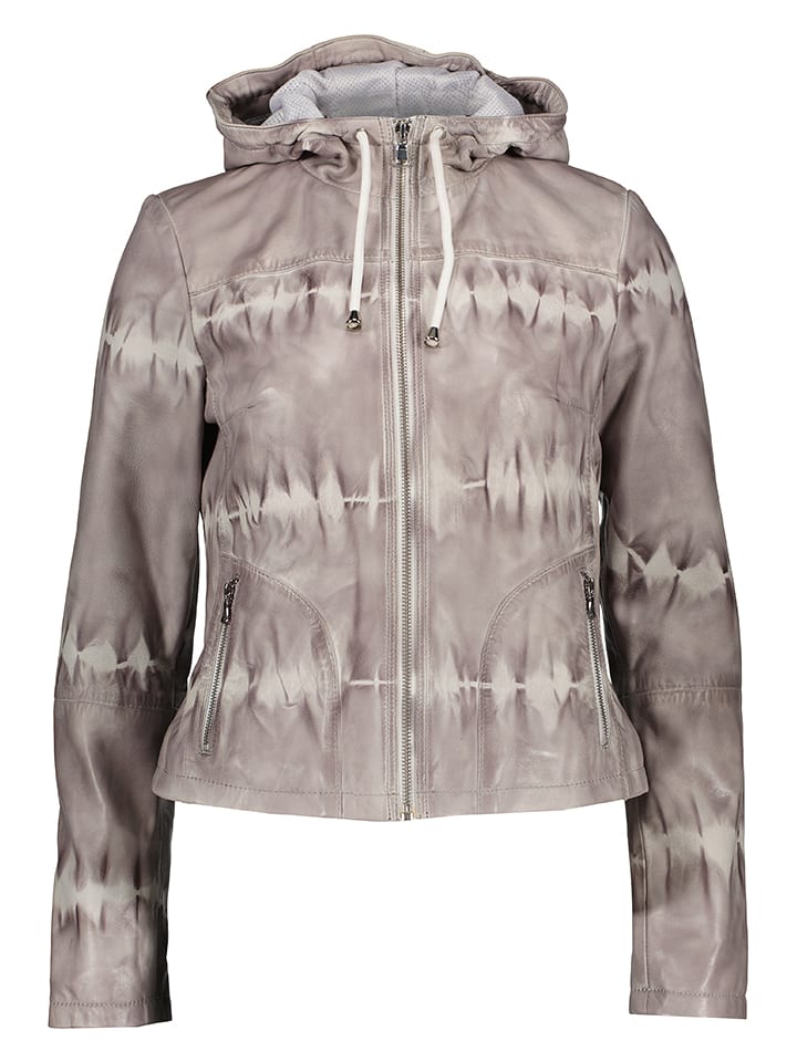 BLUE MONKEY Skórzana kurtka w kolorze szarym rozmiar: M