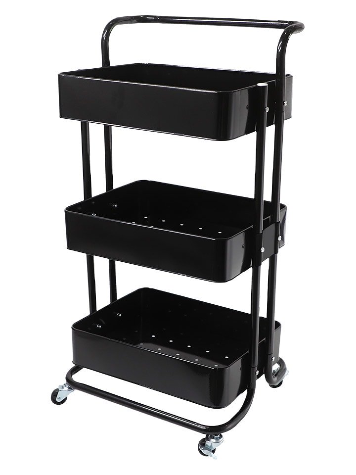 Echtwerk Wózek kuchenny w kolorze czarnym - 43 x 86 x 32 cm rozmiar: onesize