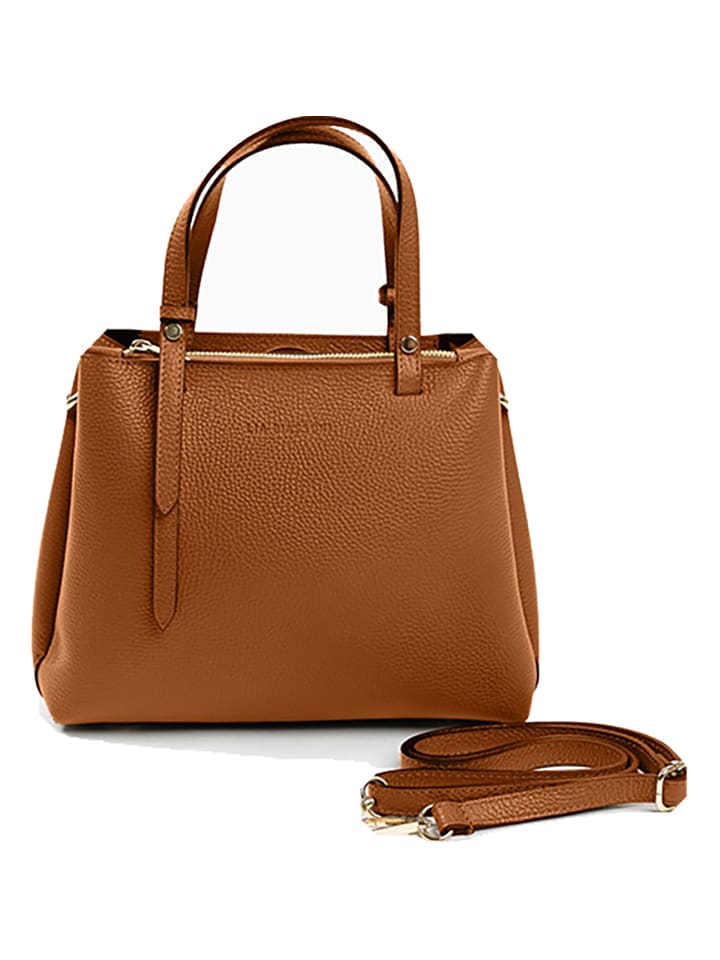 Lia Biassoni Skórzana torebka w kolorze jasnobrązowym - 28 x 21 x 15 cm rozmiar: onesize