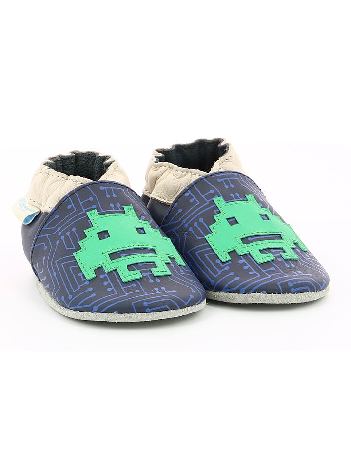 Robeez Skórzane buty "Player One" w kolorze granatowym do raczkowania rozmiar: 17/18