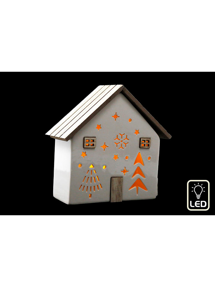 SiL Interiors Lampa dekoracyjna LED w kolorze biało-jasnobrązowym - 15 x 15 x 6,5 cm rozmiar: onesize