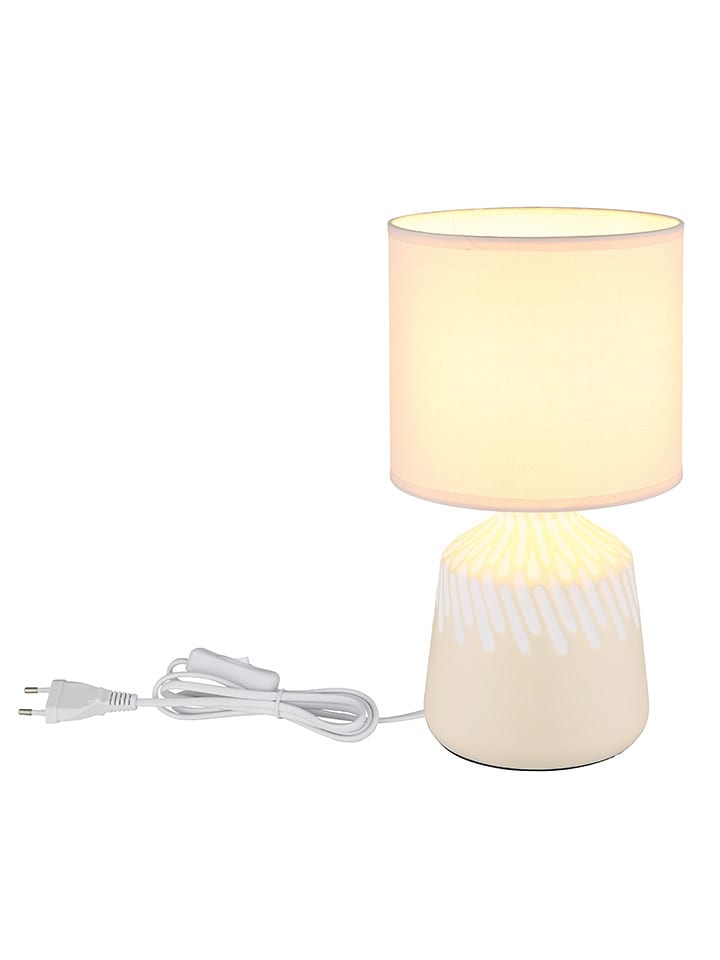 Globo lighting Lampa stołowa "Rela" w kolorze kremowym - wys. 31,5 x Ø 17,5 cm rozmiar: onesize