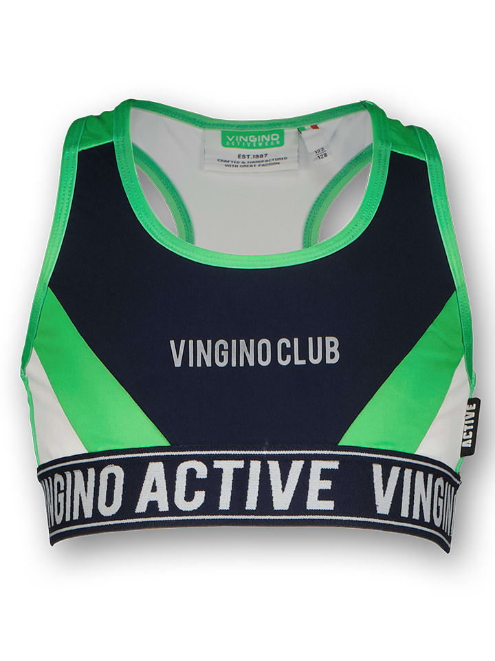 Vingino Biustonosz sportowy w kolorze czarno-zielonym rozmiar: 92