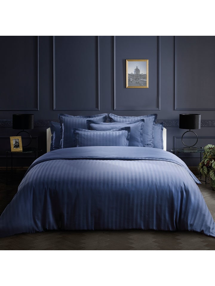 maison héritage PARIS Komplet pościeli satynowej w kolorze niebieskim rozmiar: 200x220 cm