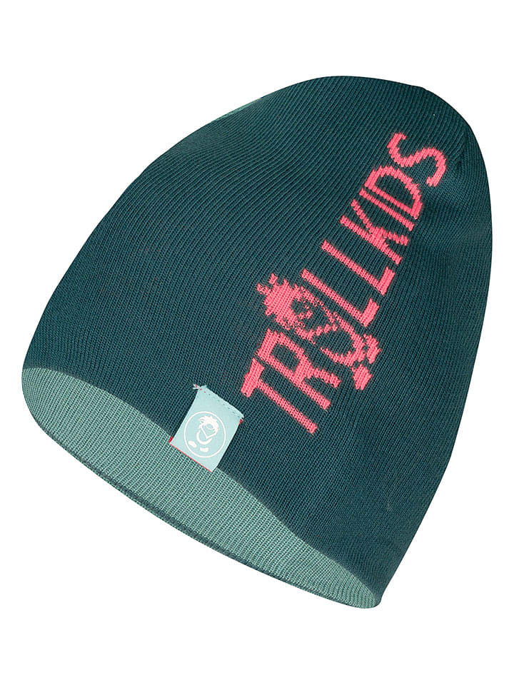 Trollkids Dwustronna czapka beanie "Troll" w kolorze turkusowym rozmiar: 52-56 cm