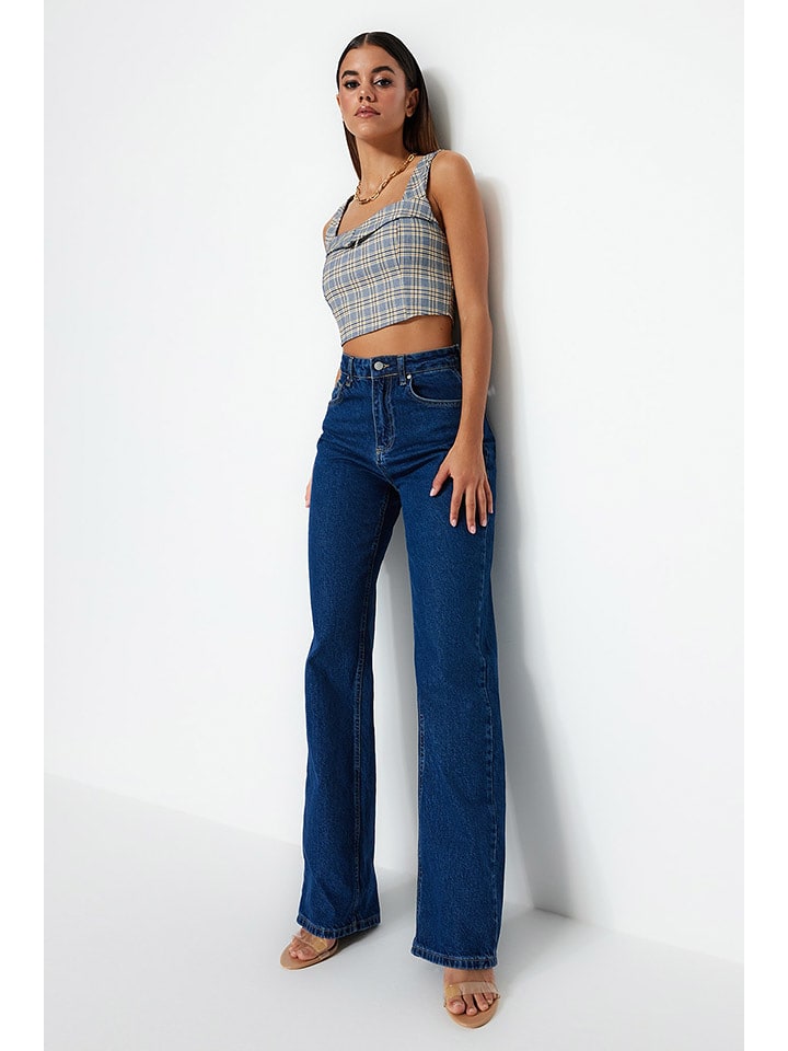 trendyol Dżinsy - Comfort fit - w kolorze niebieskim rozmiar: 42