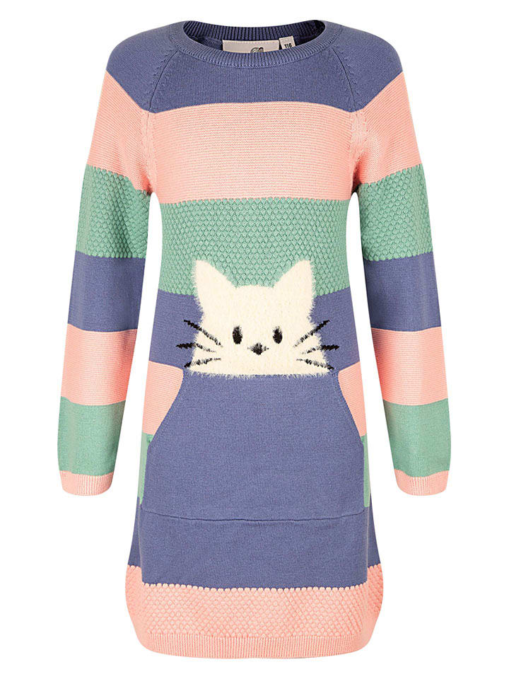 happy girls by Eisend Sukienka w kolorze zielono-jasnoróżowo-fioletowym rozmiar: 104