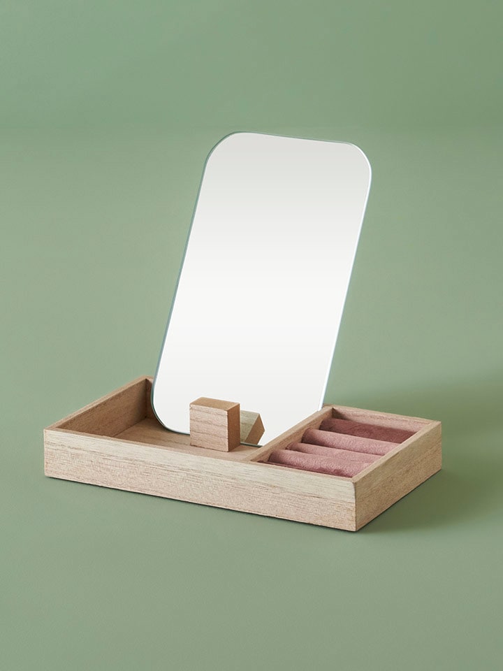 BELLA MAISON Lusterko kosmetyczne w kolorze jasnobrązowo-jasnoróżowym - 12 x 17 cm rozmiar: onesize