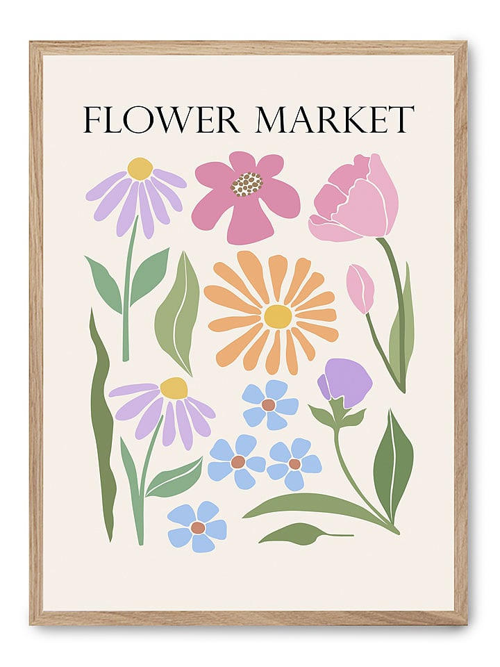 poster lab Druk artystyczny "Flower market" w ramce rozmiar: 50x70 cm