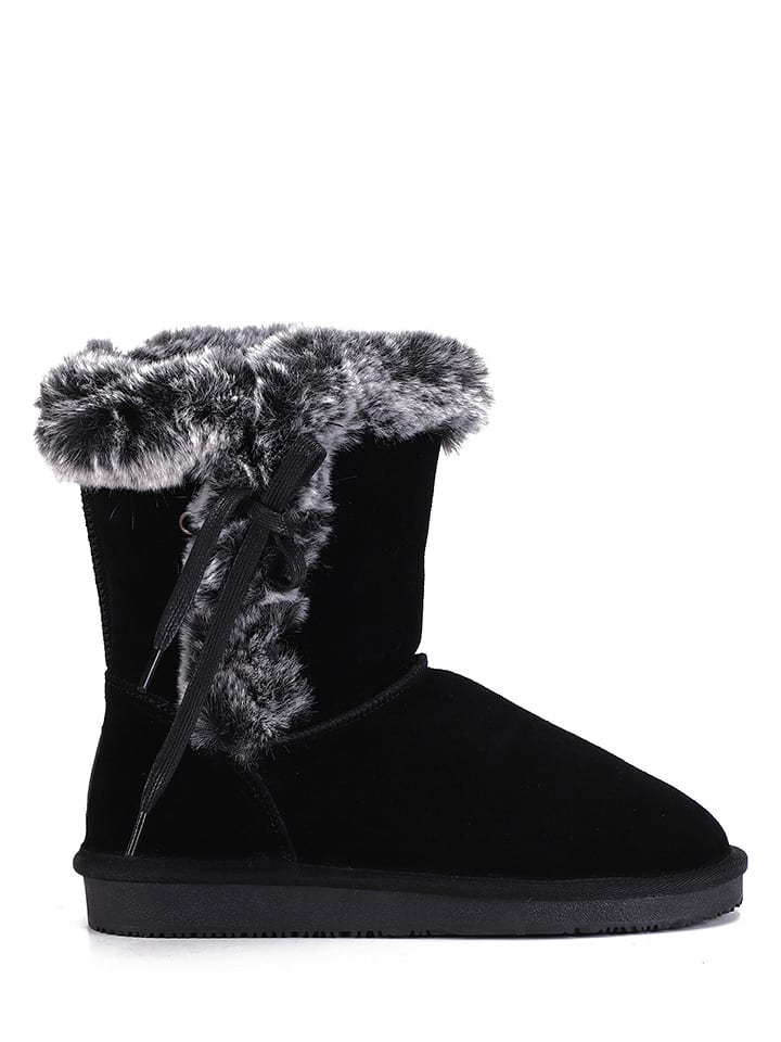 Gooce Skórzane kozaki zimowe "Alissa" w kolorze czarnym rozmiar: 40