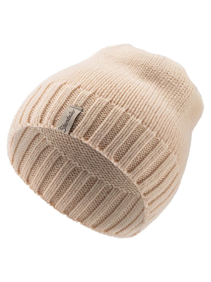 Sterntaler Wełniana czapka dzianinowa w kolorze beżowym rozmiar: 55 cm