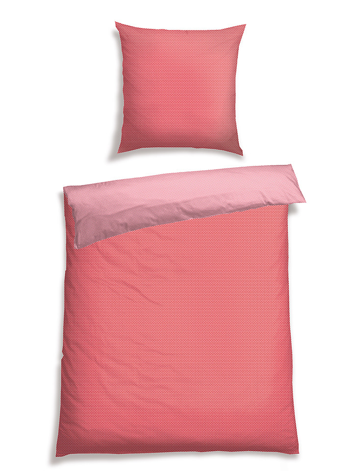 Schiesser Komplet pościeli renforcé "Polly" w kolorze jasnoróżowo-czerwonym rozmiar: 135x200 cm