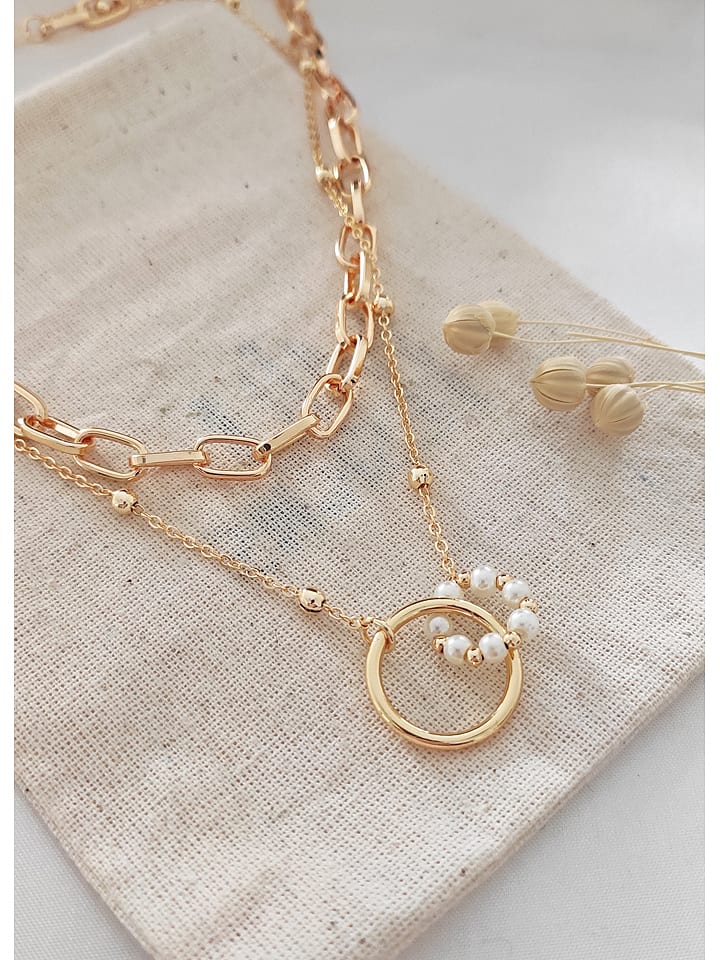 atelier MIU Pozłacany naszyjnik z elementami ozdobnymi - dł. 42 cm rozmiar: onesize