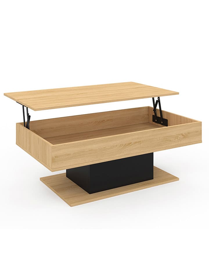 IDOMYA Essentials Ława "Tania" w kolorze jasnobrązowo-czarnym - 110 x 40 x 60 cm rozmiar: onesize