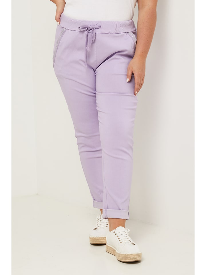 Curvy Lady Spodnie w kolorze fioletowym rozmiar: 40/42