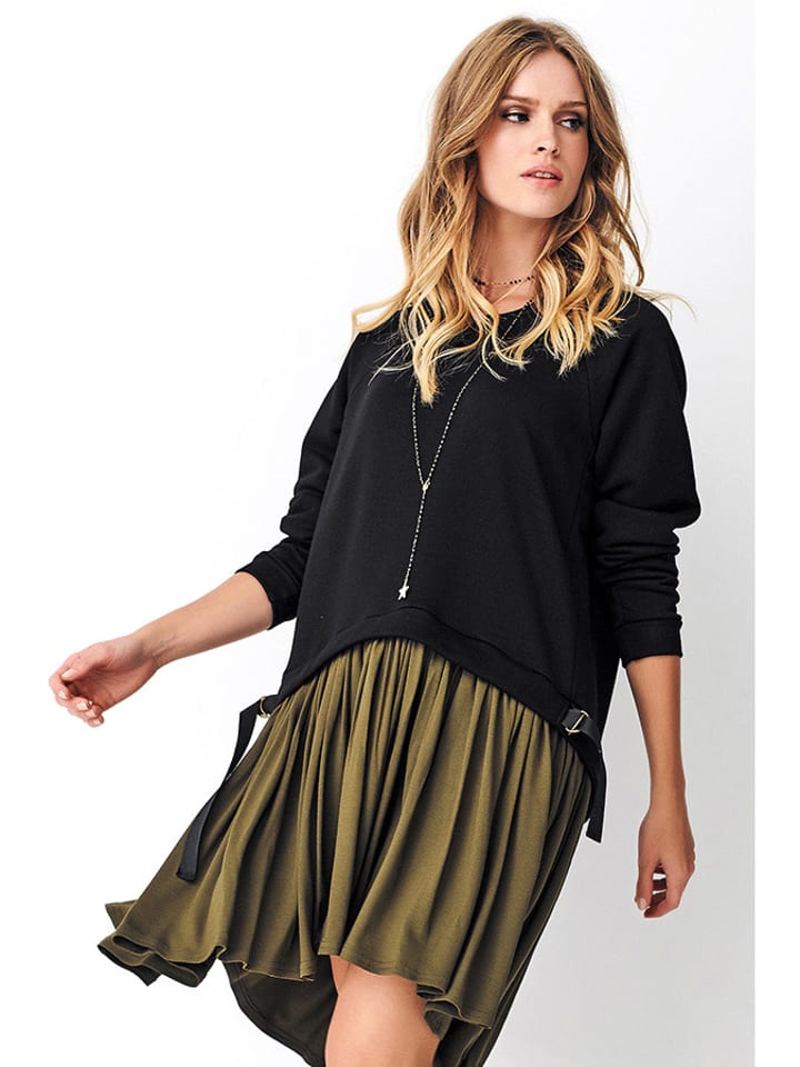 numinou Sukienka w kolorze czarno-khaki rozmiar: onesize