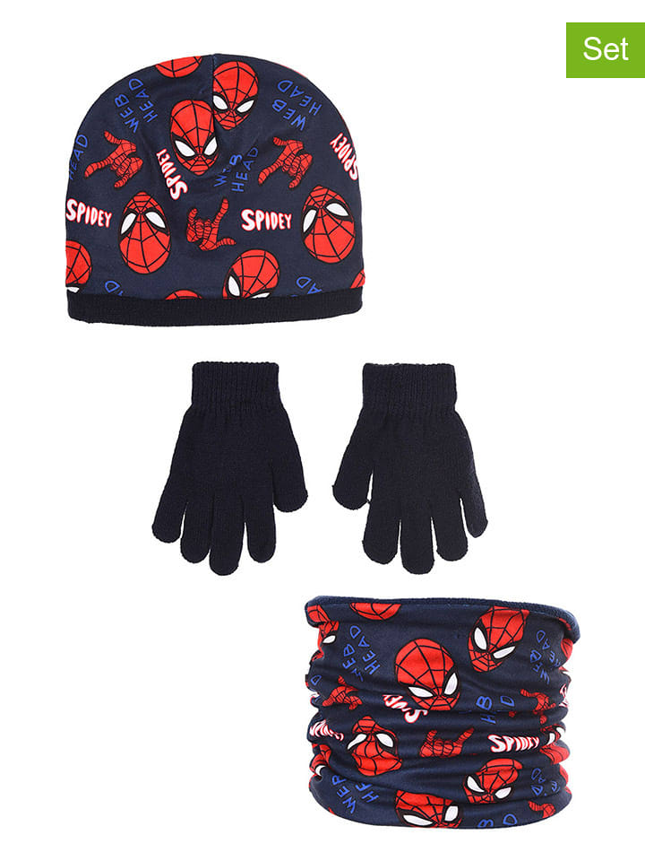 Spiderman 3-częściowy zestaw "Spider-Man" w kolorze granatowo-czerwonym rozmiar: 52 cm