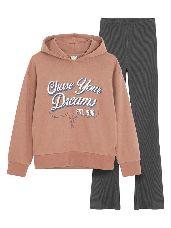 COOL CLUB 2-częściowy zestaw w kolorze beżowo-antracytowym rozmiar: 152