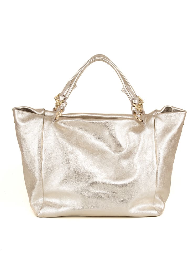 Lucca Baldi Skórzany shopper bag "Gimignano" w kolorze złotym - 45 x 50 x 20 cm rozmiar: onesize