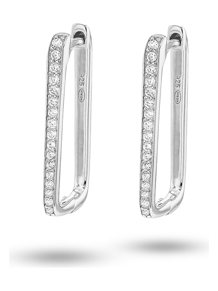 DI GIORGIO Srebrne kolczyki-kreole z cyrkoniami rozmiar: onesize