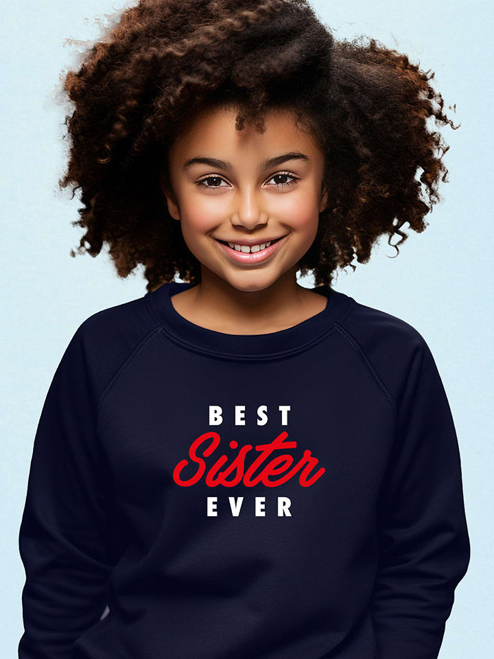 WOOOP Bluza "Best sister ever" w kolorze granatowym rozmiar: 104