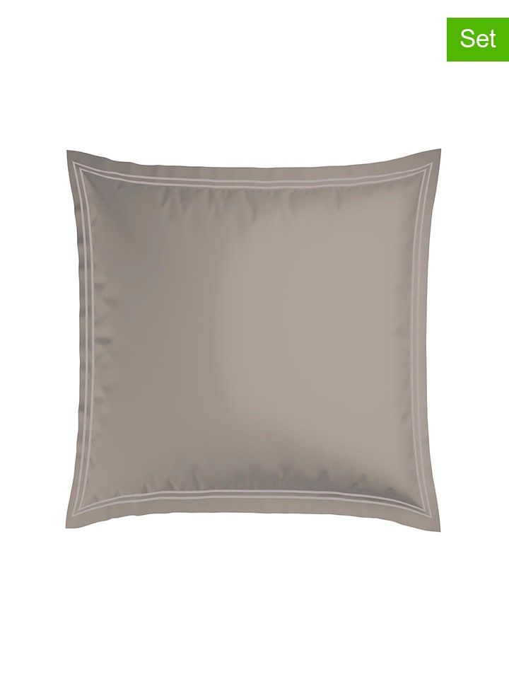 maison héritage PARIS Satynowe poszewki (2 szt.) "Paris" w kolorze szarobrązowym na poduszki rozmiar: 80x80 cm