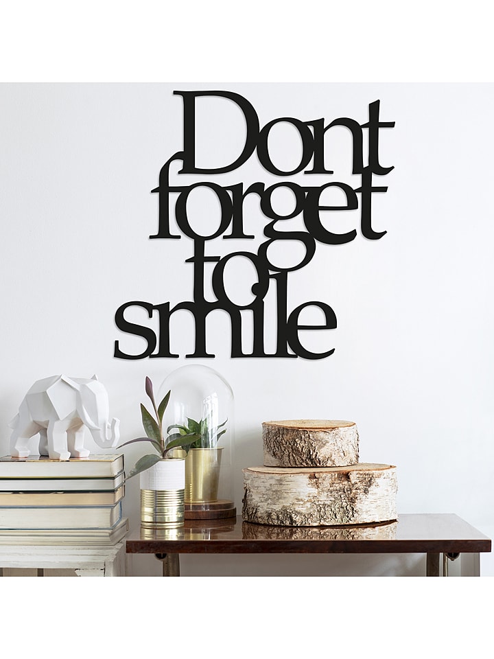 ABERTO DESIGN Dekoracja ścienna "Don't Forget To Smile" - 70 x 67 cm rozmiar: onesize