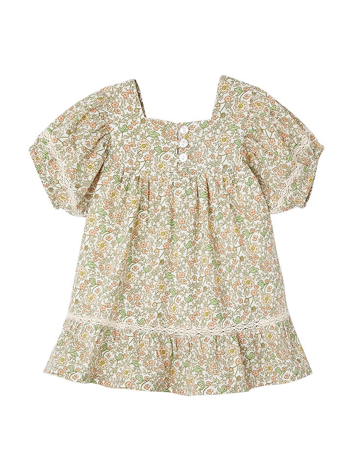 vertbaudet Sukienka w kolorze kremowo-pomarańczowo-zielonym rozmiar: 92