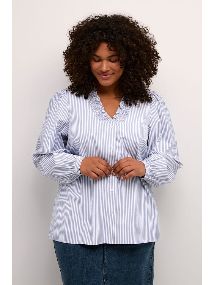 Kaffe Bluzka w kolorze błękitno-białym rozmiar: 42