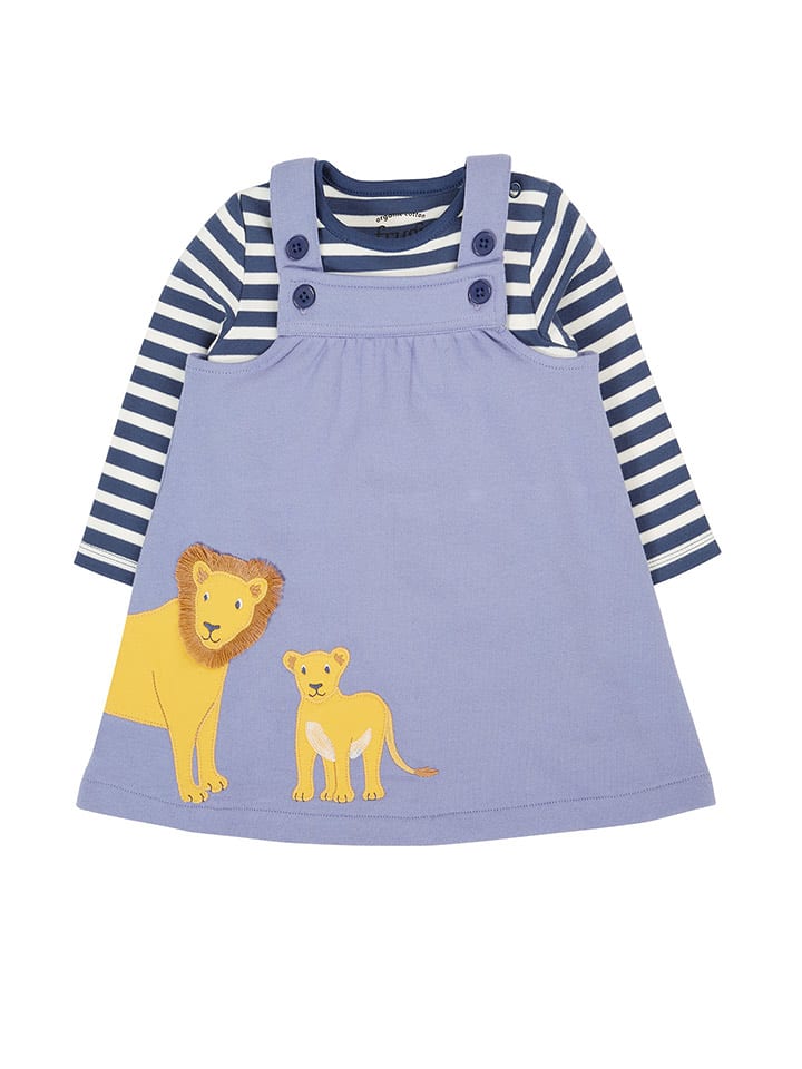 Frugi 2-częściowy zestaw "Pippa" w kolorze biało-niebieskim rozmiar: 104/110