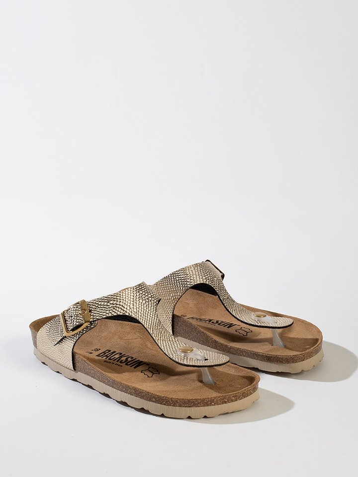 BACKSUN Japonki "Singapore" w kolorze złotym rozmiar: 39