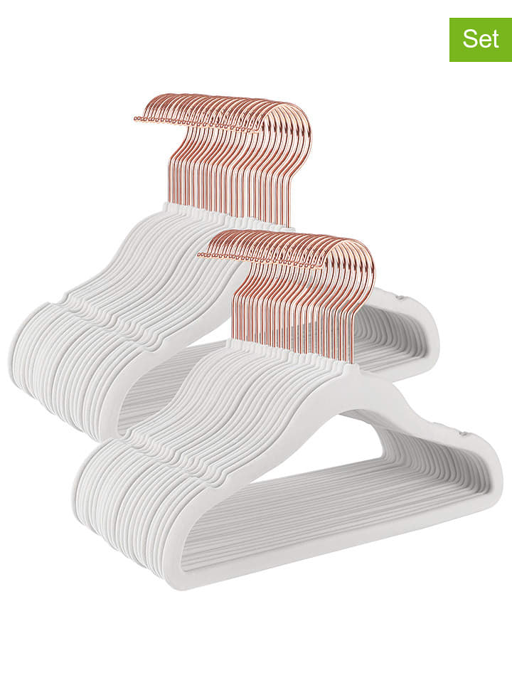 SONGMICS Wieszaki (50 szt.) w kolorze biało-różowozłotym na ubrania - 30 x 20,5 cm rozmiar: onesize