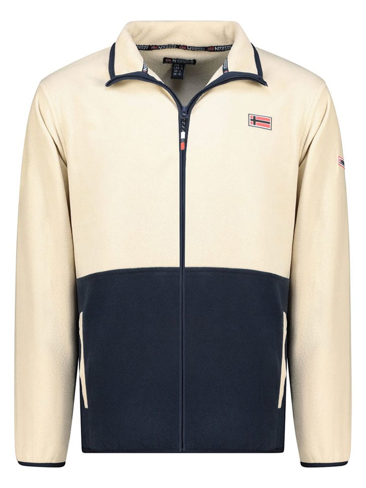 Geographical Norway Kurtka polarowa w kolorze kremowo-granatowym rozmiar: L