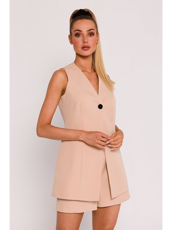 made of emotion Kamizelka w kolorze beżowym rozmiar: M