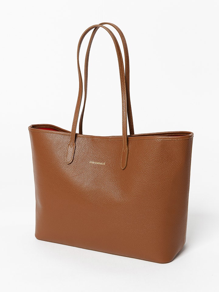 Mia Tomazzi Skórzana torebka w kolorze jasnobrązowym - 39 x 29 x 14 cm rozmiar: onesize