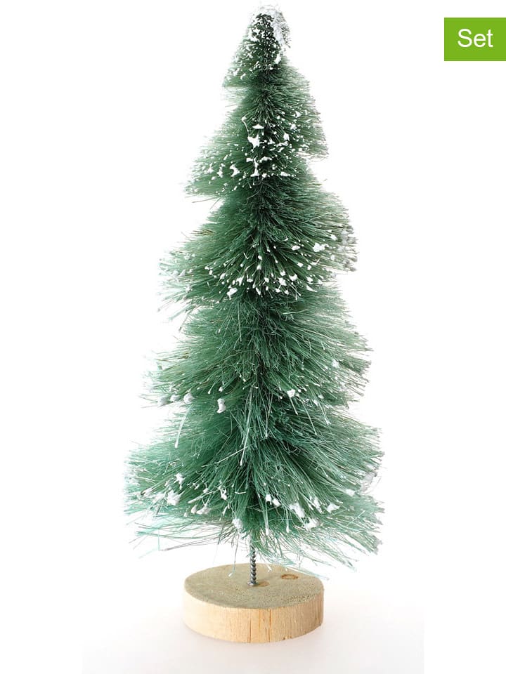 CHAKS Figurki dekoracyjne (2 szt.) w kolorze zielonym - wys. 25 x Ø 11 cm rozmiar: onesize