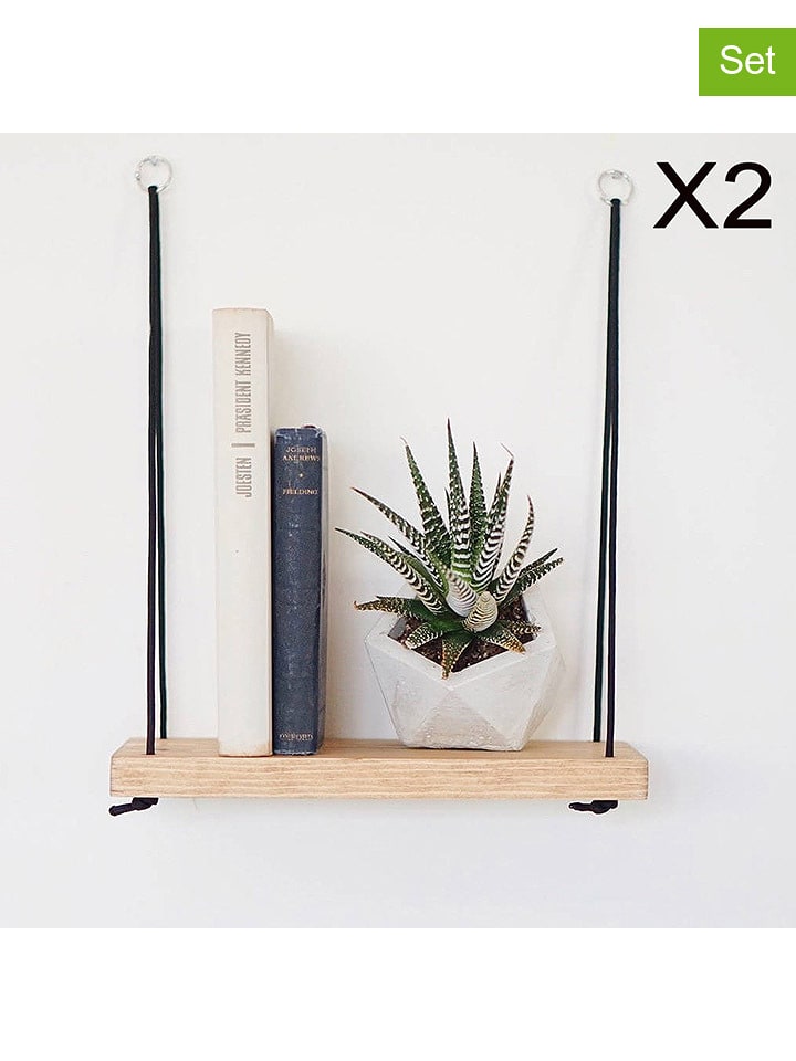 Magenta Home Półki ścienne (2 szt.) w kolorze jasnobrązowym - 40 x 50 x 13 cm rozmiar: onesize