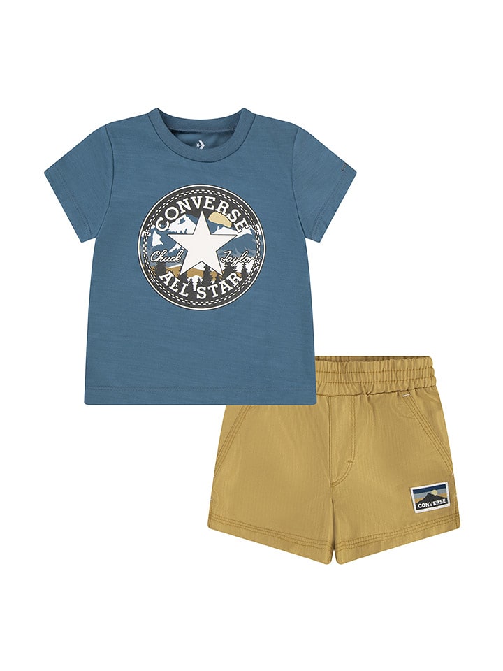 Converse 2-częściowy zestaw w kolorze niebiesko-jasnobrązowym rozmiar: 116/122