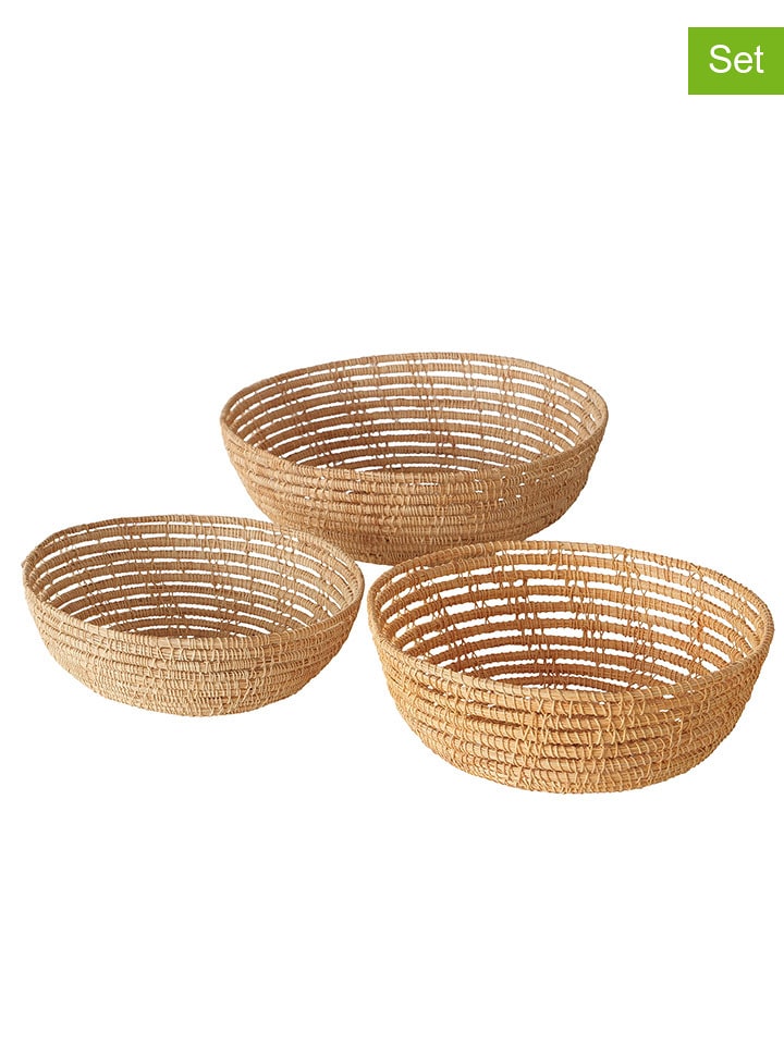 Boltze Kosze (3 szt.) "Palmina" w kolorze jasnobrązowym rozmiar: onesize