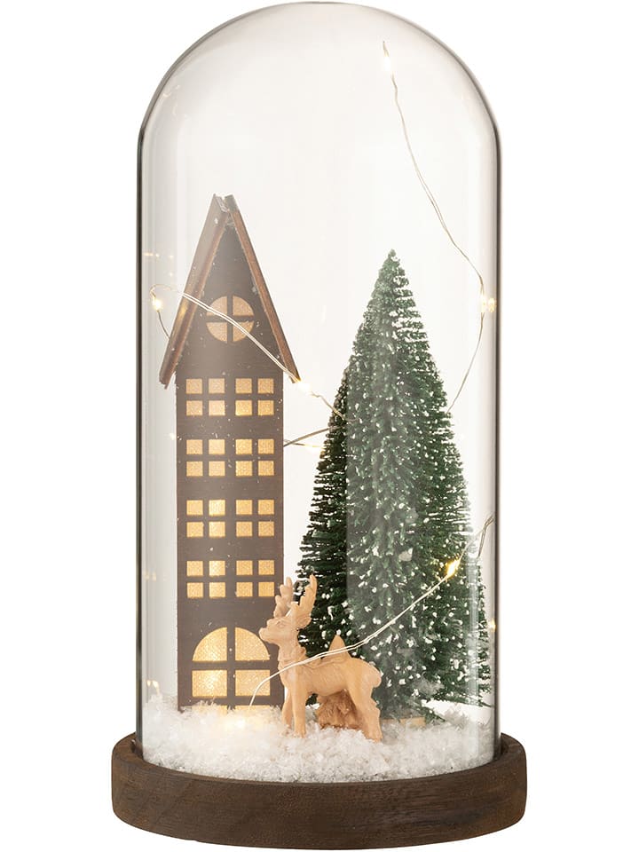 J Line Lampka dekoracyjna LED w kolorze brązowo-zielonym - 27 x 14 cm rozmiar: onesize