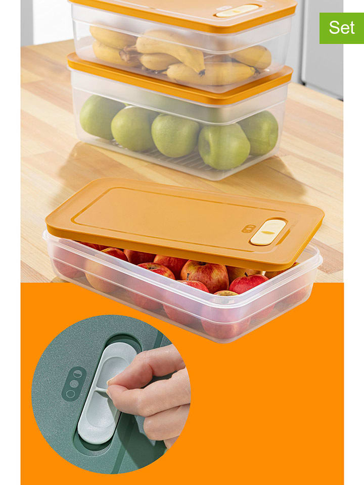 Violeta Home Pojemniki (3 szt.) w kolorze pomarańczowym rozmiar: onesize