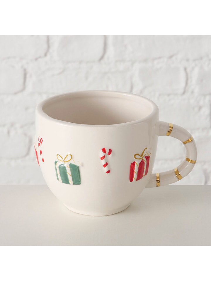 Boltze Kubek jumbo "Bailey" w kolorze biało-czerwono-miętowym - 400 ml rozmiar: onesize