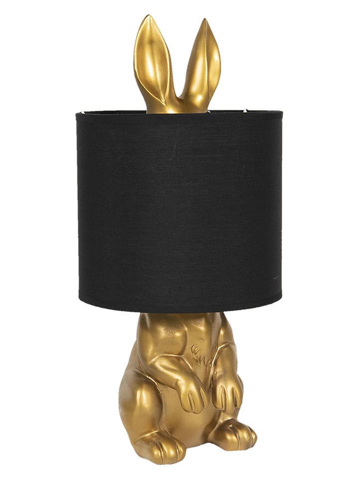 Clayre & Eef Lampa stołowa w kolorze złoto-czarnym - wys. 42 x Ø 20 cm rozmiar: onesize