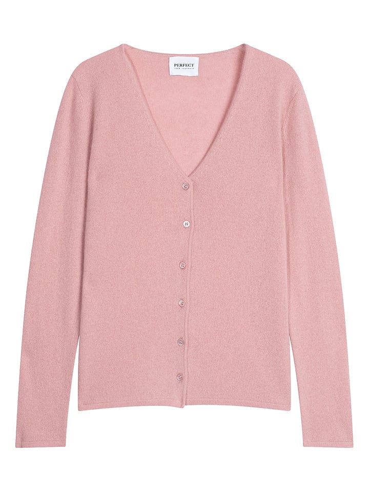 Perfect Cashmere Kaszmirowy kardigan "Paige" w kolorze jasnoróżowym rozmiar: L