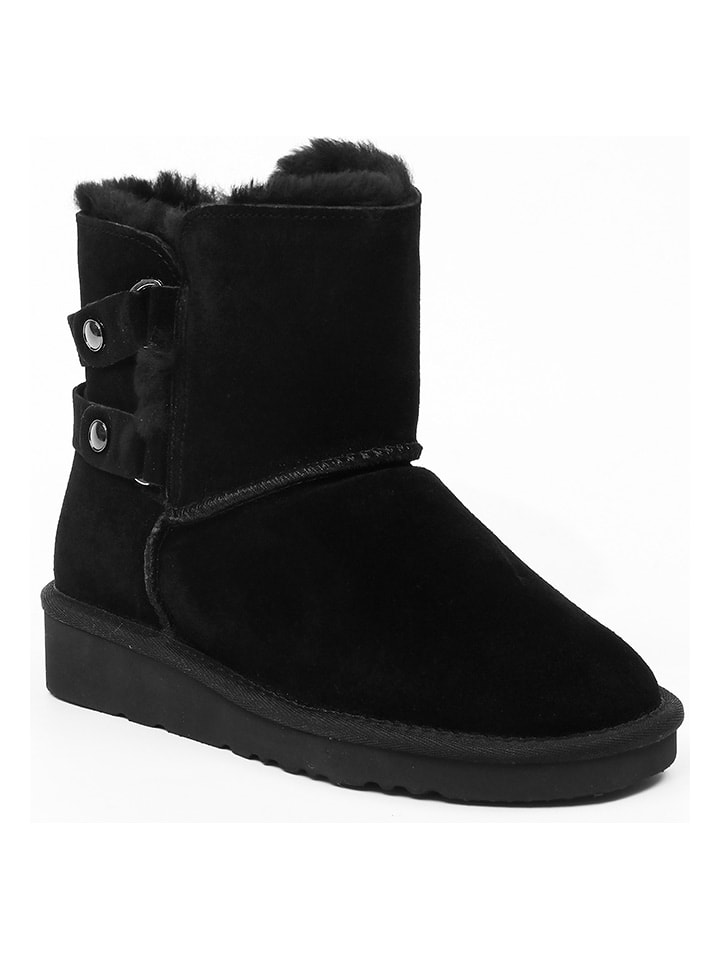 Gooce Skórzane botki zimowe "Shirley" w kolorze czarnym rozmiar: 38