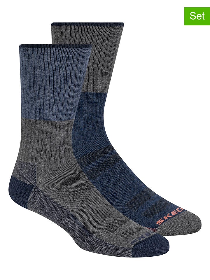Skechers Skarpety (4 pary) w kolorze niebiesko-szarym rozmiar: 40,5-46