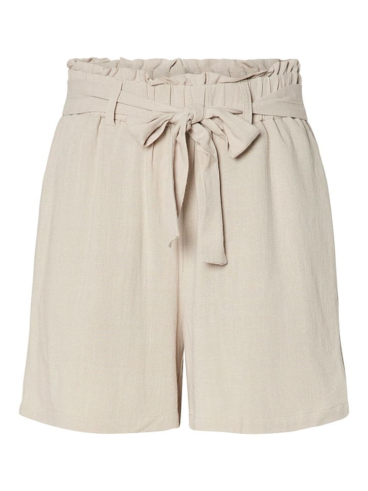 Pieces Szorty "Vinsty" w kolorze beżowym rozmiar: XL